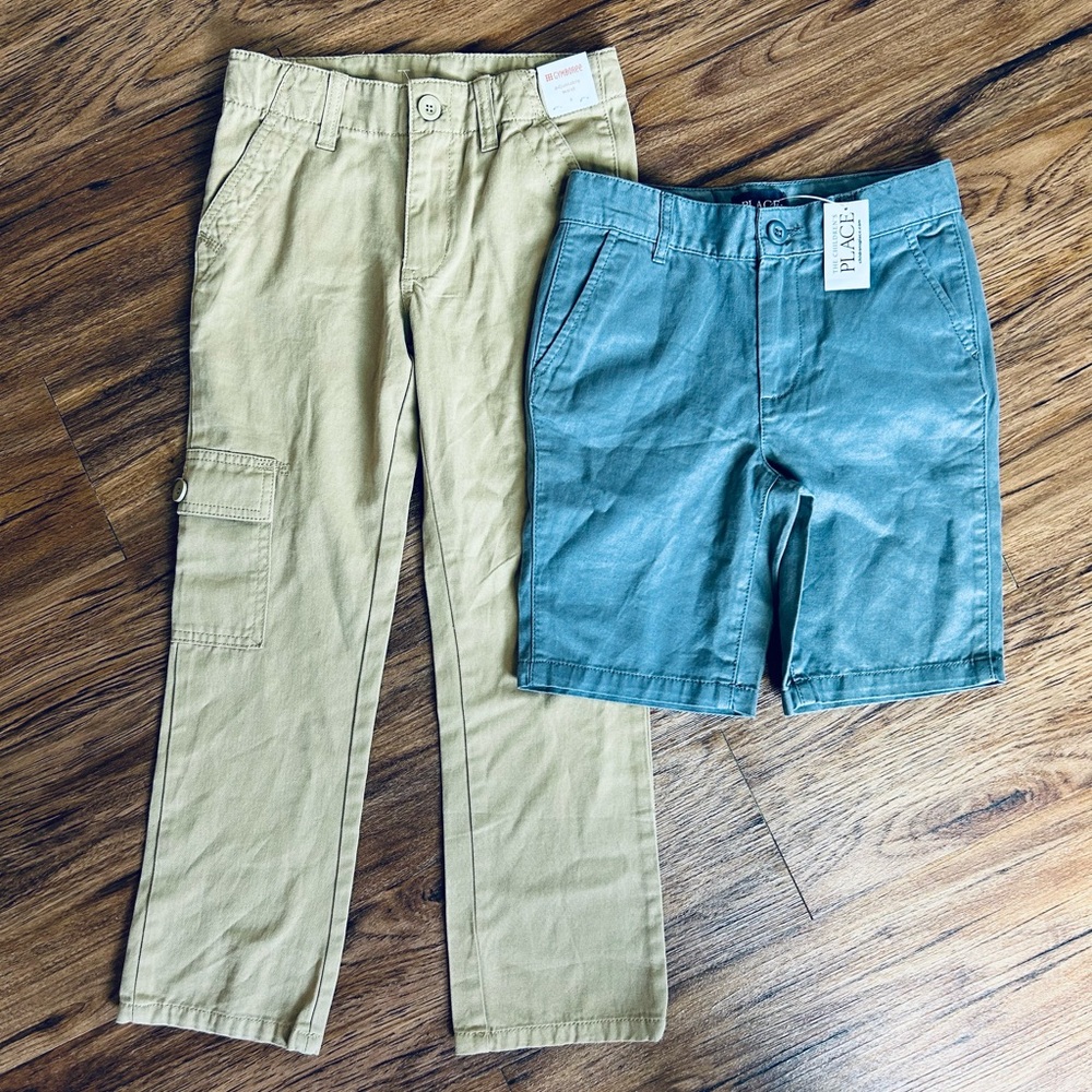 The Children’s Place Khaki Boy Shorts & Gymboree Khaki Boy Pants- Size 6- NWT